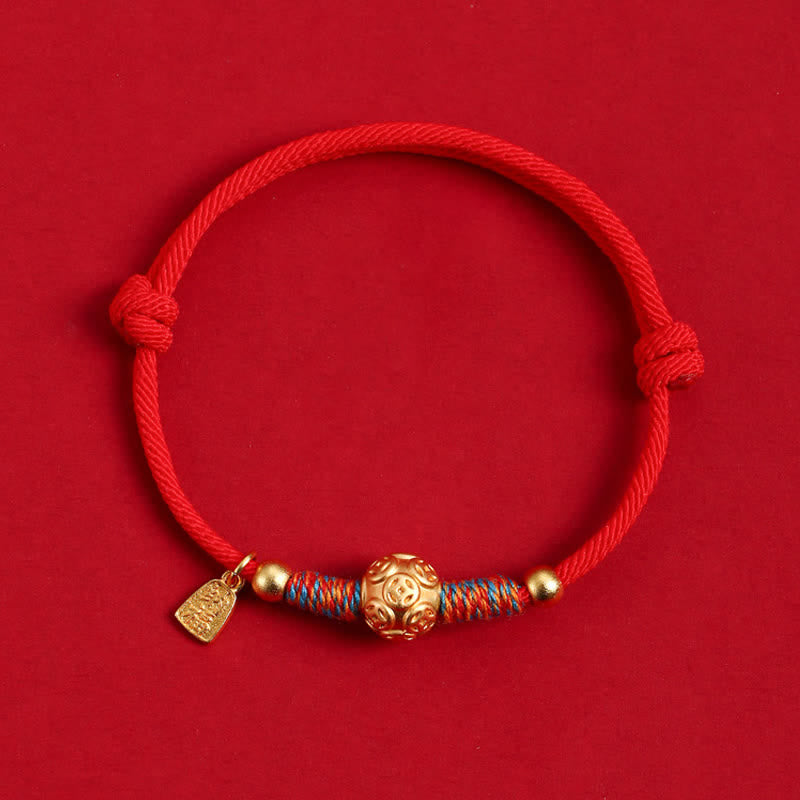 Buddha Stones 999スターリングシルバー製、赤い赤紐で結ばれた保護機能付き手織りブレスレット - image 2