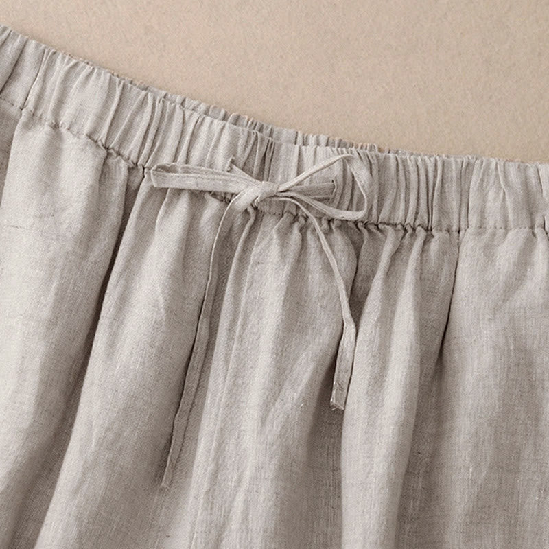 Buddha Stonesサマー エラスティックウエスト レディース カプリ丈 クロップド ワイドレッグパンツ ポケット付き - image 18
