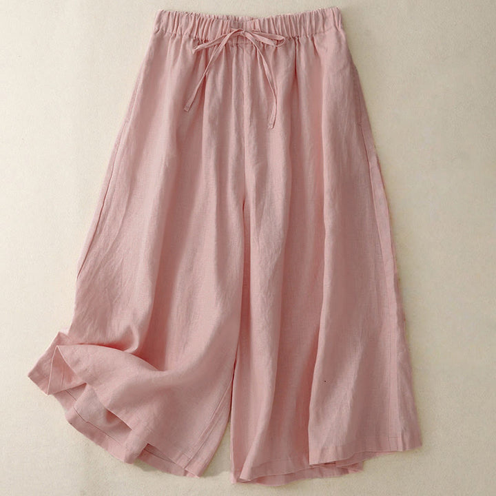 Buddha Stonesサマー エラスティックウエスト レディース カプリ丈 クロップド ワイドレッグパンツ ポケット付き - ライトピンク - US14、 UK/AU18、 EU46 (3XL) - image 6