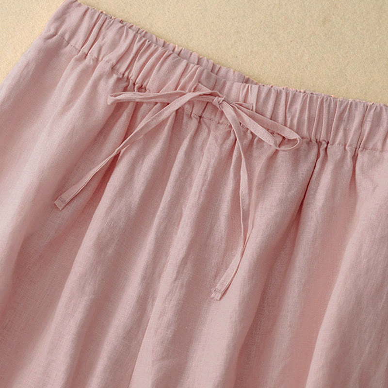 Buddha Stonesサマー エラスティックウエスト レディース カプリ丈 クロップド ワイドレッグパンツ ポケット付き - image 7
