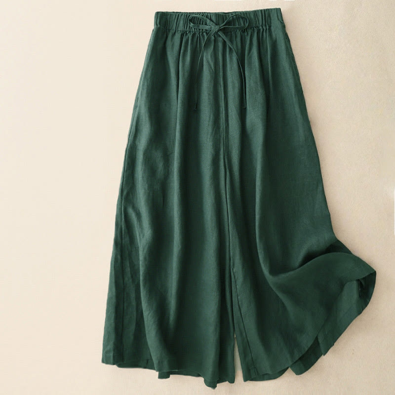 Buddha Stonesサマー エラスティックウエスト レディース カプリ丈 クロップド ワイドレッグパンツ ポケット付き - シーグリーン - US14、 UK/AU18、 EU46 (3XL) - image 23