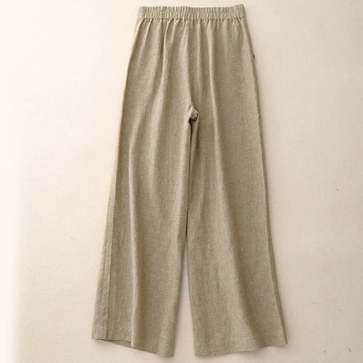 Buddha Stonesカジュアル 無地 レディース ゴムウエスト ワイドレッグパンツ ポケット付き - image 6