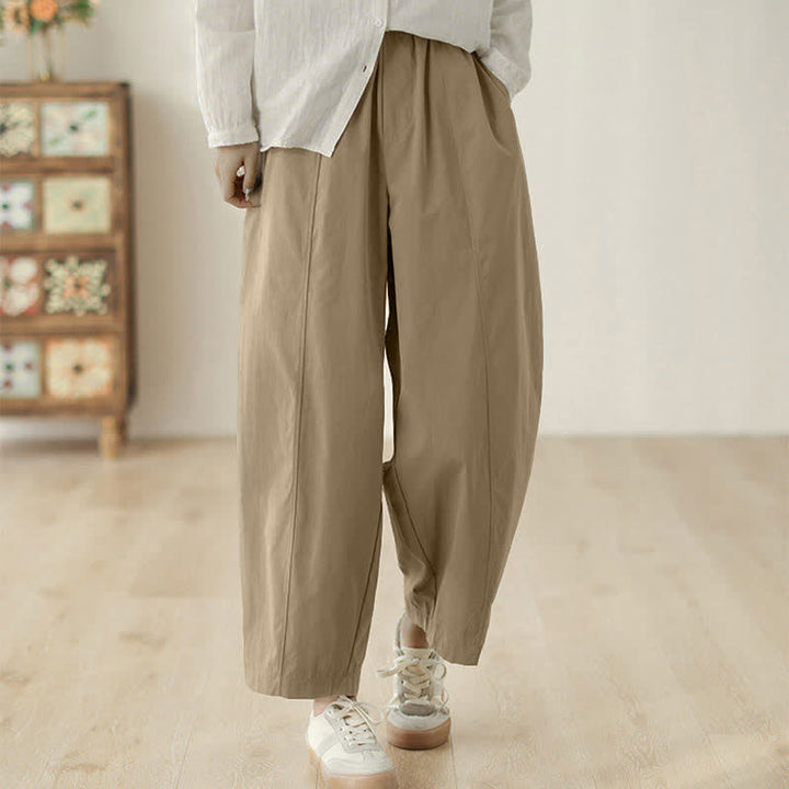 Buddha Stonesをモチーフにしたシンプルなラインデザインの、ポケット付きの足首丈レディースハーレムパンツ - image 7