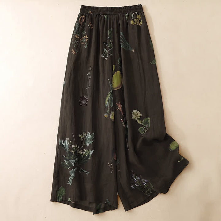 Buddha Stones 春夏ボヘミアン風花柄アンクルパンツ レディース ワイドレッグパンツ ポケット付き - image 16
