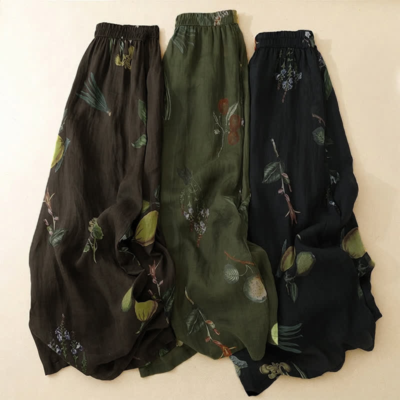 Buddha Stones 春夏ボヘミアン風花柄アンクルパンツ レディース ワイドレッグパンツ ポケット付き - image 25