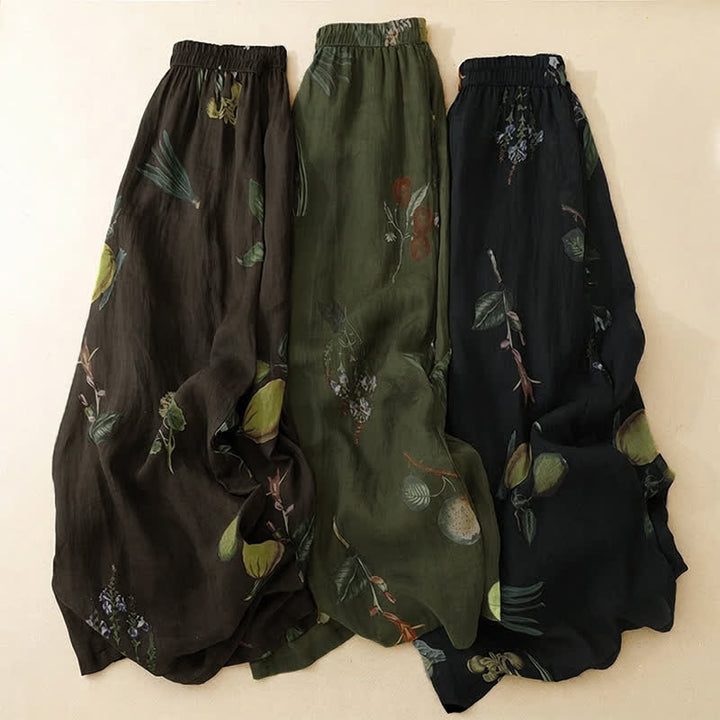Buddha Stones 春夏ボヘミアン風花柄アンクルパンツ レディース ワイドレッグパンツ ポケット付き - image 25