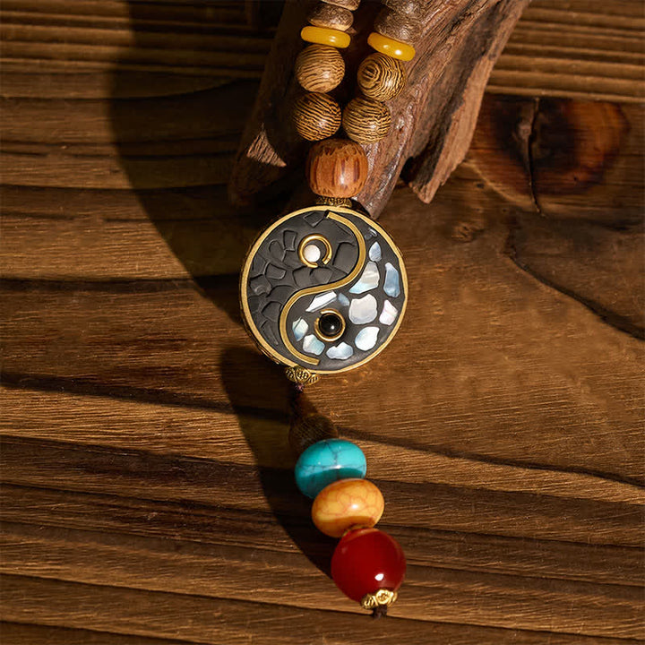 Buddha Stones ウェンジウッド陰陽バランスビーズネックレス - image 10
