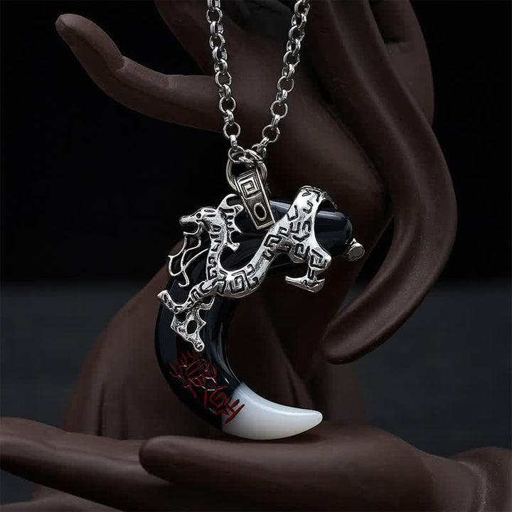 Buddha Stones ドラゴンの力の三日月ペンダントネックレス - image 4