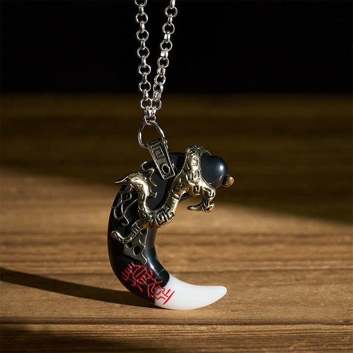 Buddha Stones ドラゴンの力の三日月ペンダントネックレス - image 14