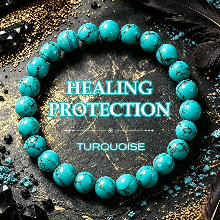 Buddha Stones ターコイズビーズの守護ブレスレット - ターコイズ（浄化♥静穏） - image 0