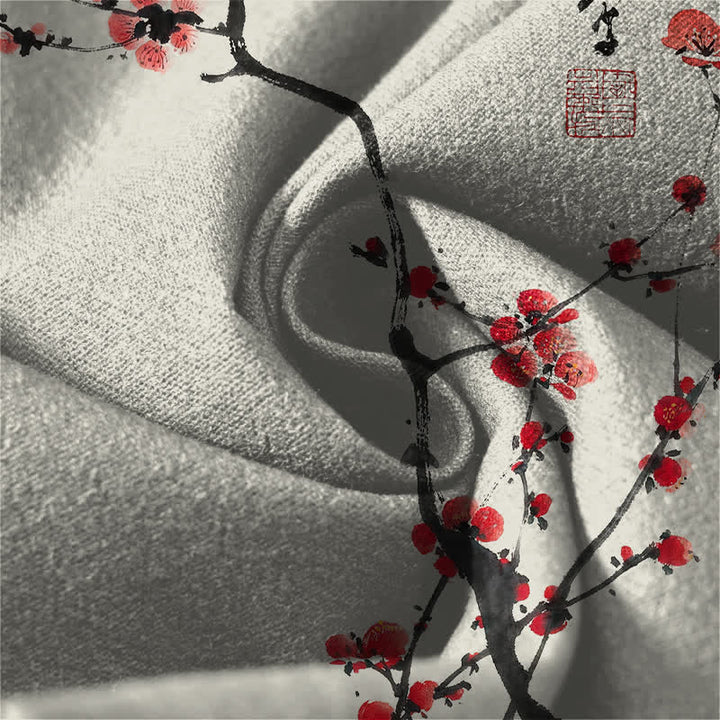 Buddha Stones 純綿素材、書道梅花柄、ドローストリング付きメンズテーパードパンツ（ポケット付き） - image 6