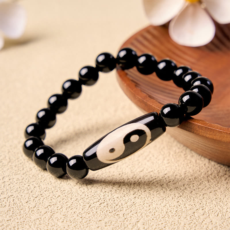 Buddha Stones ブラックオニキスの陰陽調和ブレスレット - 陰陽（バランス♥ハーモニー） - image 0