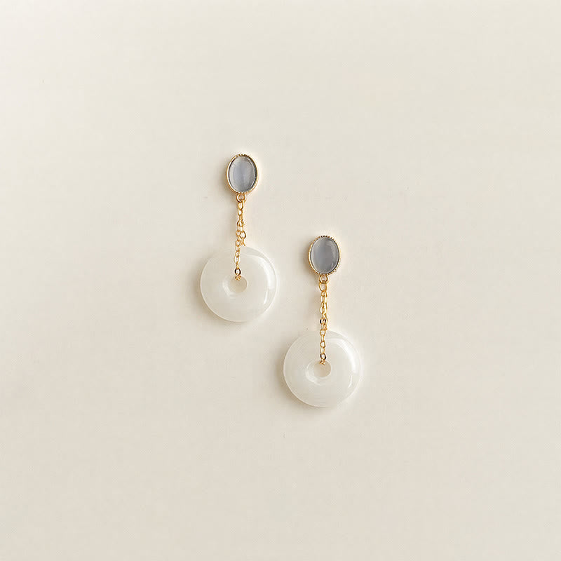 Buddha Stones Liuli平和のお守りチャームトランキリティ ドロップイヤリング - image 1