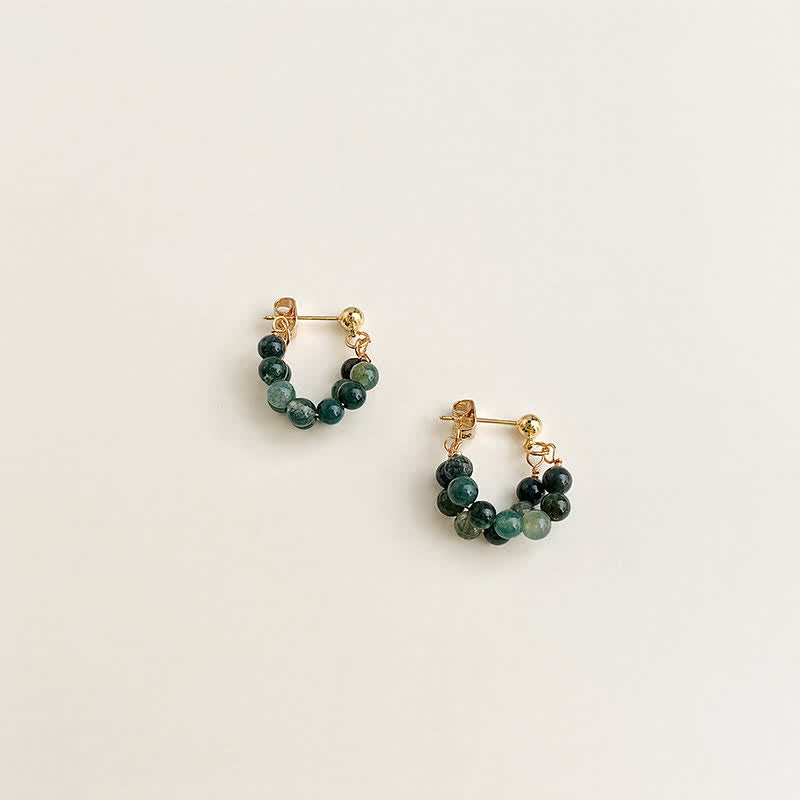 Buddha Stones インド産アゲート銅製ハンドメイド浄化フープピアス - image 1