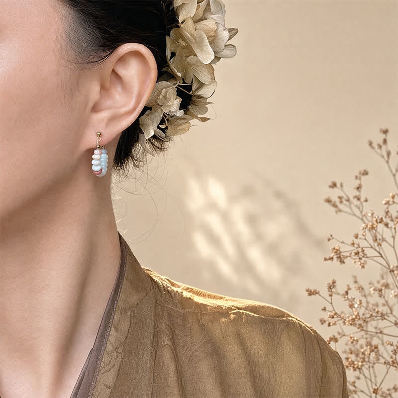 Buddha Stones 寿山石パールビーズフープピアス（ポジティブ） - image 4
