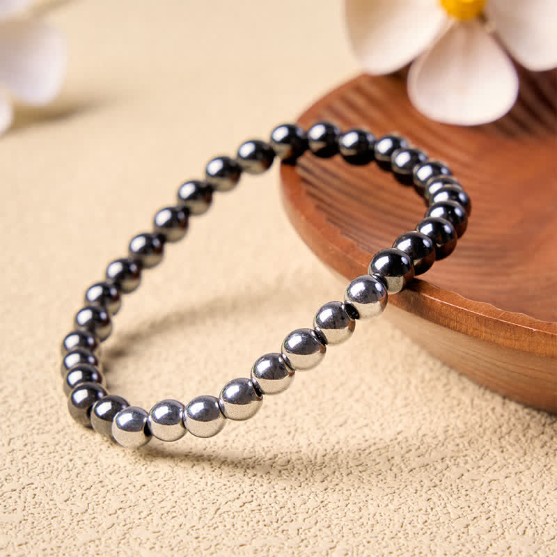 Buddha Stones ヘマタイトのグラウンディングラウンドビーズブレスレット - image 1
