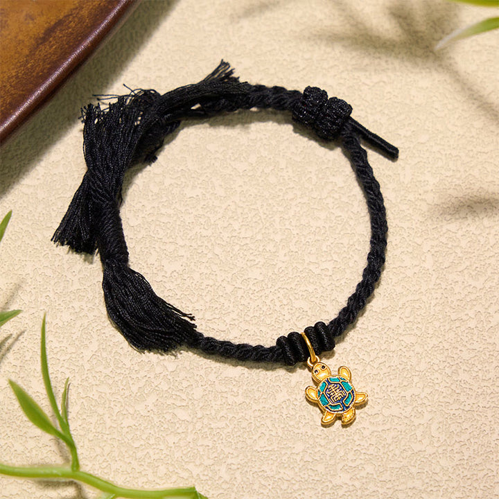 Buddha Stones 亀のチャーム付き、金メッキ銅製、赤紐、バランスチベットブレスレット - image 21