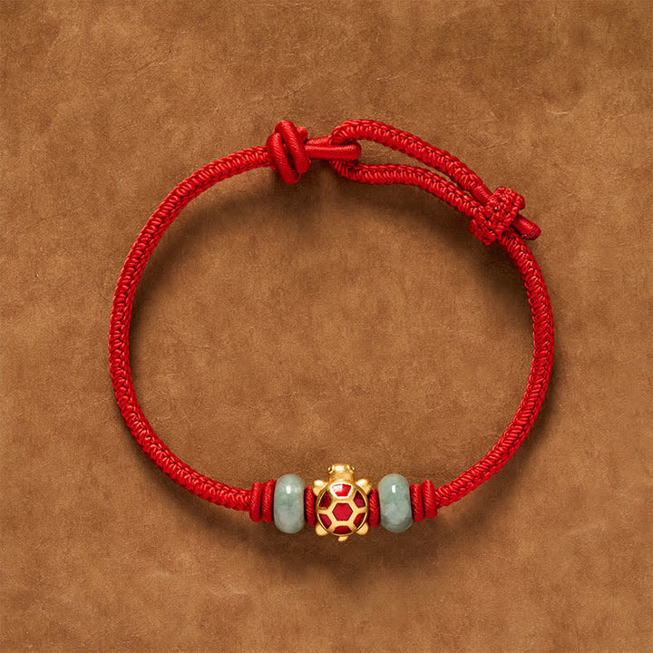 Buddha Stones 亀の銅製赤紐の手織り豊かさブレスレット - image 10