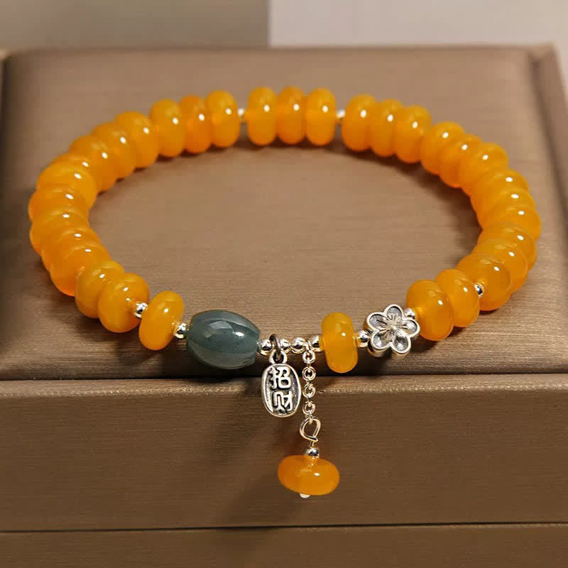 Buddha Stones イエローアゲート、グリーンアゲート、豊かさのお守りブレスレット - image 1