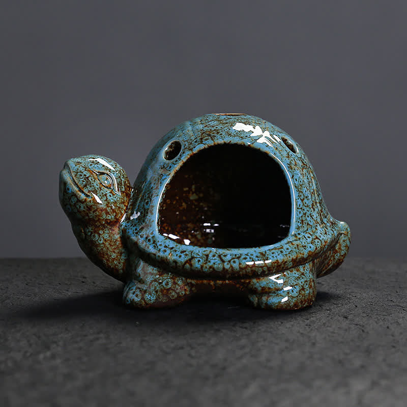 Buddha Stones 陶器製の亀型香炉 - image 1