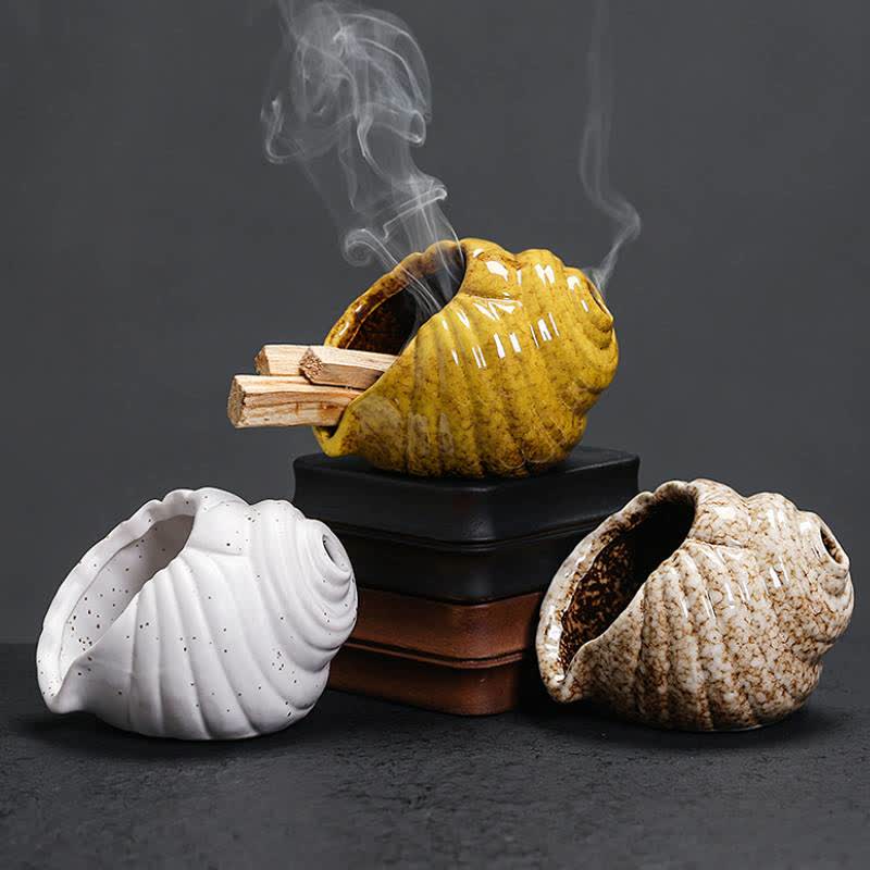 Buddha Stones 陶器製シャンカ浄化用巻貝香炉 - image 18