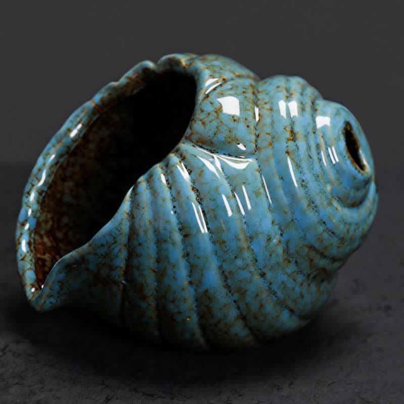 Buddha Stones 陶器製シャンカ浄化用巻貝香炉 - image 1