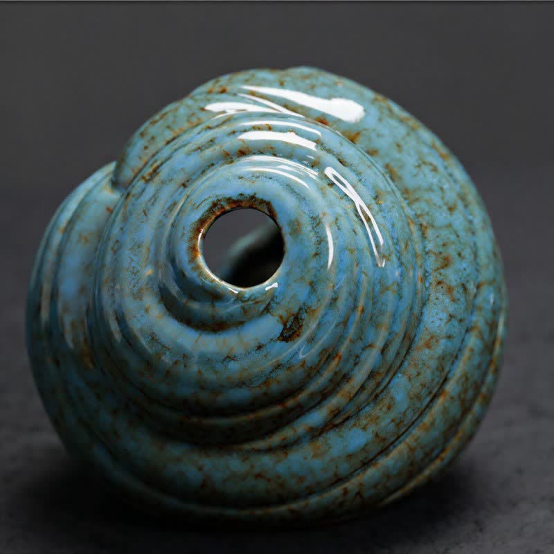 Buddha Stones 陶器製シャンカ浄化用巻貝香炉 - image 3