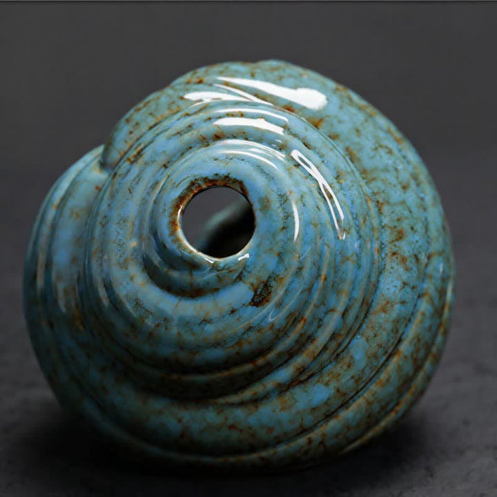 Buddha Stones 陶器製シャンカ浄化用巻貝香炉 - image 3