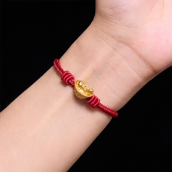 Buddha Stones 合金製貔貅（ひきゅう）赤紐の開運財運ブレスレット - image 12