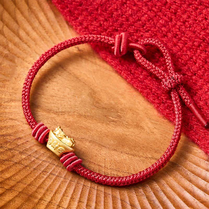 Buddha Stones 合金製貔貅（ひきゅう）赤紐の開運財運ブレスレット - image 10