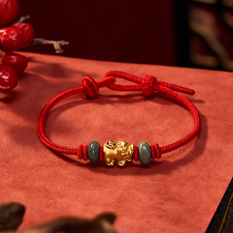 Buddha Stones 合金製貔貅（ひきゅう）中国コイン型赤紐の開運財運ブレスレット - image 3