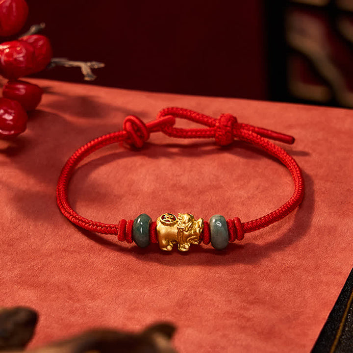 Buddha Stones 合金製貔貅（ひきゅう）中国コイン型赤紐の開運財運ブレスレット - image 3