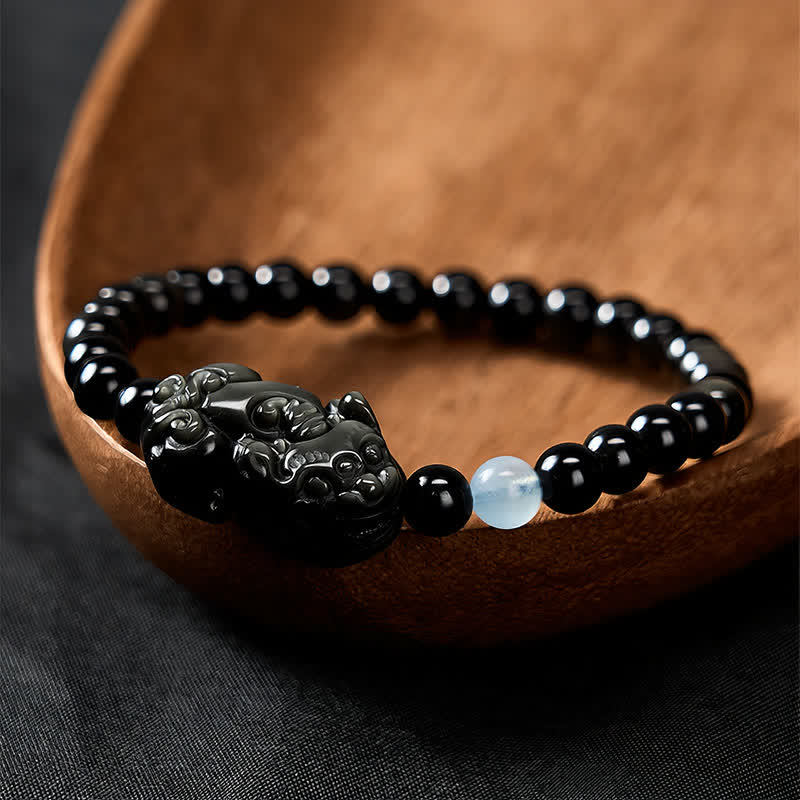 Buddha Stones レインボーオブシディアン貔貅ブレスレット（富とポジティブな変化をもたらす） - image 1