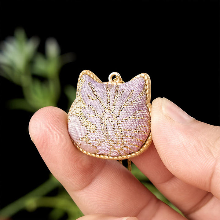 Buddha Stones 中国宋錦猫頭銅製調和接続ネックレス - image 8