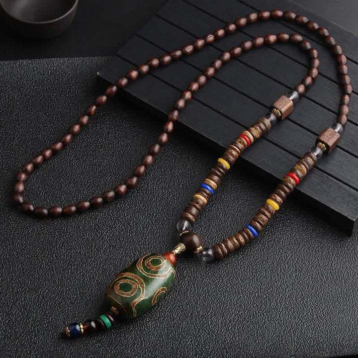Buddha Stonesターコイズビーズ祈祷ホイールウェンジウッド瞑想ネックレス - ジービーズ - image 5