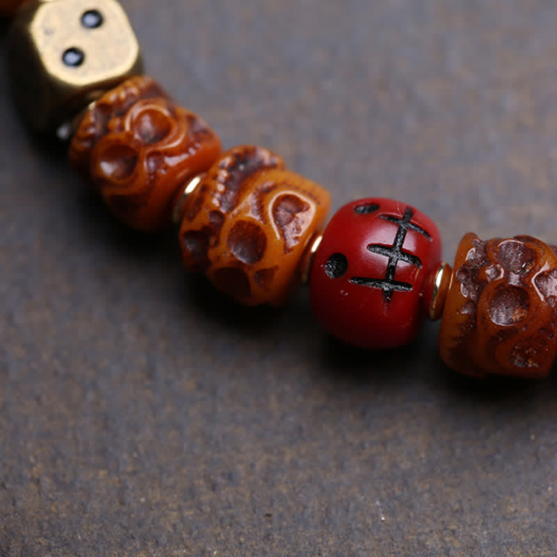 Buddha Stones チベットの手彫り骨ビーズ、屍の王の森の守護ブレスレット - image 4