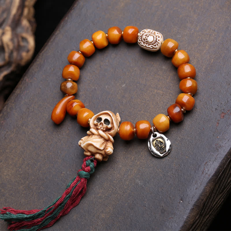 Buddha Stones ボーンビーズ 死体の森の主 力と守護ブレスレット - 死体の森の主 - 10×7mm - image 0