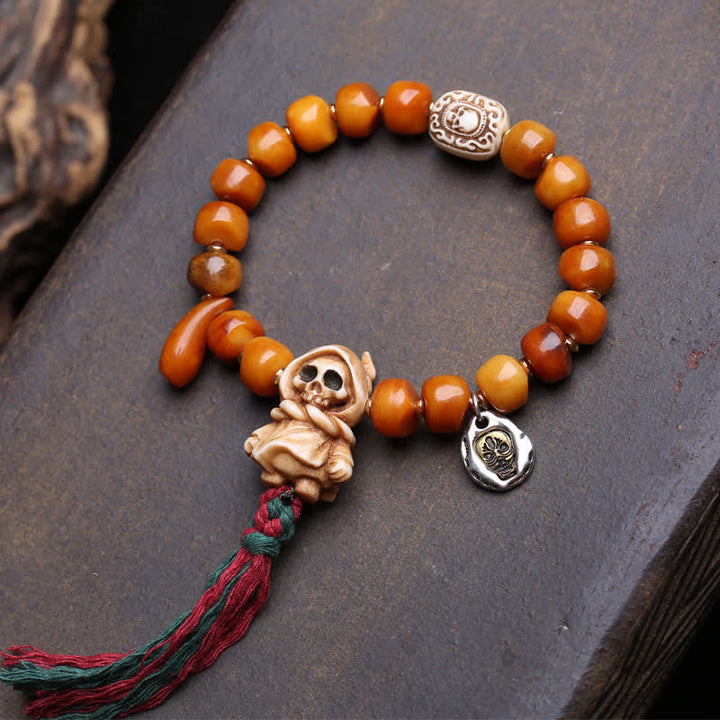 Buddha Stones ボーンビーズ 死体の森の主 力と守護ブレスレット - 死体の森の主 - 10×7mm - image 0