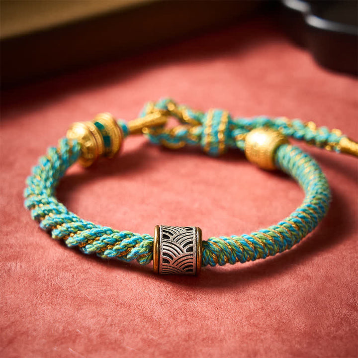 Buddha Stones 手織りオーム・マニ・パドメ・フム五行五行思想 チベット編みブレスレット - image 19