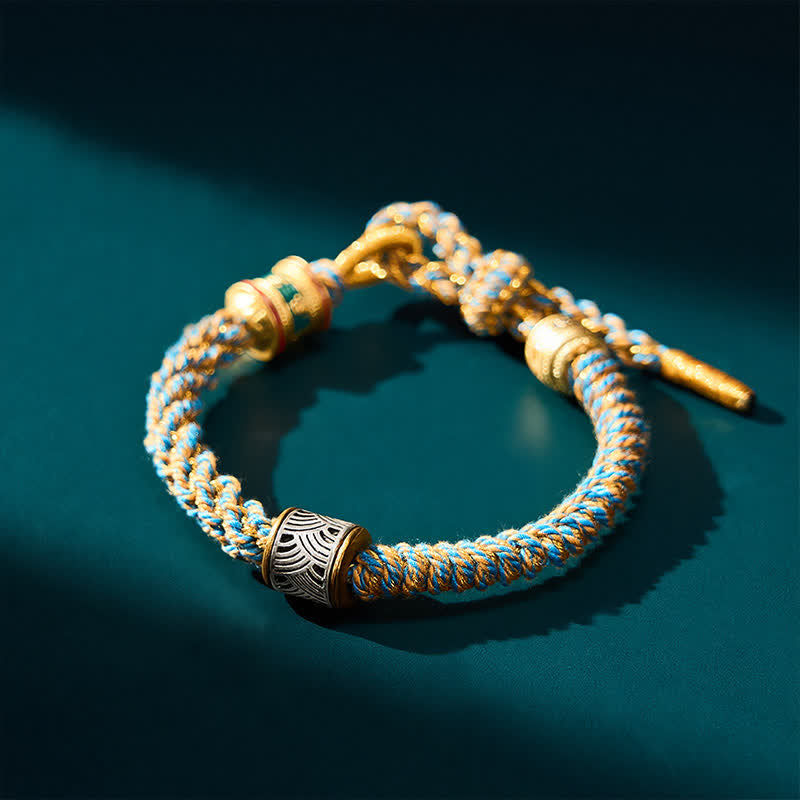 Buddha Stones 手織りオーム・マニ・パドメ・フム五行五行思想 チベット編みブレスレット - image 28