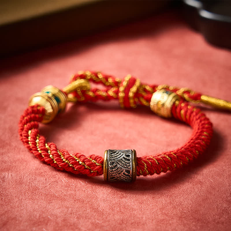 Buddha Stones 手織りオーム・マニ・パドメ・フム五行五行思想 チベット編みブレスレット - image 12