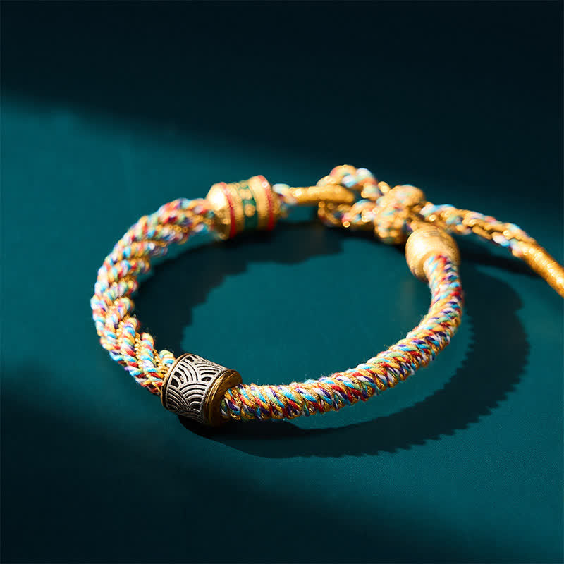 Buddha Stones 手織りオーム・マニ・パドメ・フム五行五行思想 チベット編みブレスレット - image 34