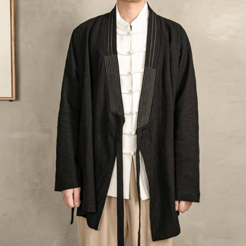 Buddha Stones 秋燕柄 ヴィンテージ ドローストリング 無地 ラミー メンズ着物 - image 13