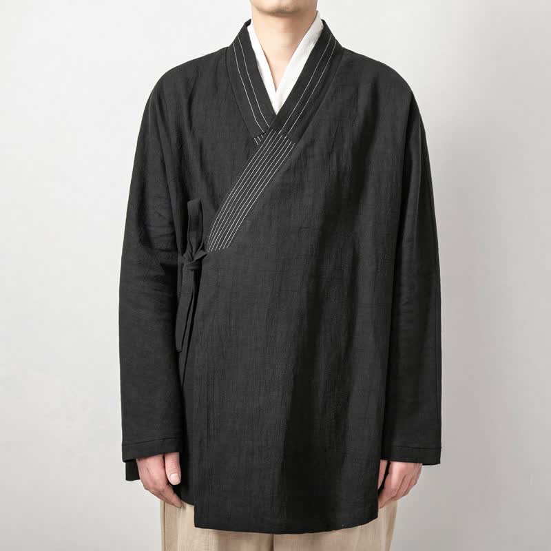 Buddha Stones 秋燕柄 ヴィンテージ ドローストリング 無地 ラミー メンズ着物 - image 10