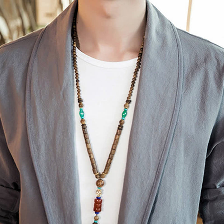 Buddha Stones 春秋カジュアルミニマリスト無地メンズ着物 - image 10