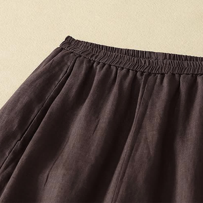 Buddha Stones 春夏ベーシックシンプル無地アンクルパンツレディースストレートレッグパンツポケット付き - image 7