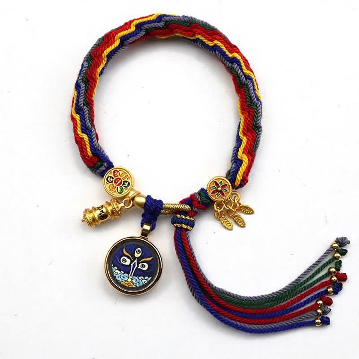 Buddha Stones チベットチタン鋼製オーム・マニ・パドメ・フム強化ブレスレット - 暗い色 - image 10