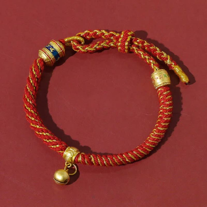 Buddha Stones チベットオーム・マニ・パドメ・フム赤紐の守護ブレスレット - 赤 - image 8