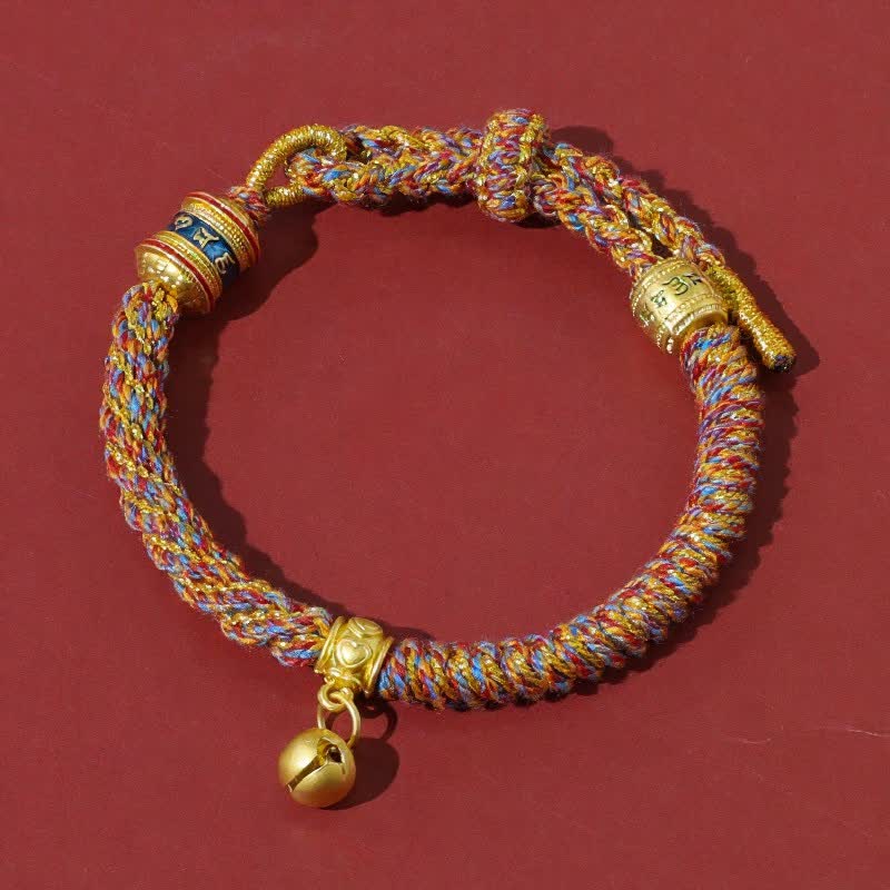 Buddha Stones チベットオーム・マニ・パドメ・フム赤紐の守護ブレスレット - マルチカラー - image 0