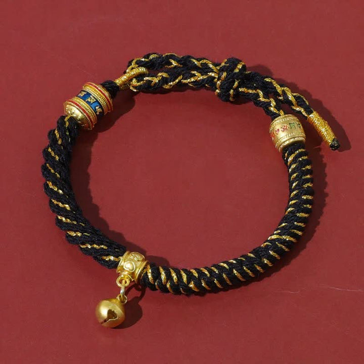 Buddha Stones チベットオーム・マニ・パドメ・フム赤紐の守護ブレスレット - 黒 - image 12